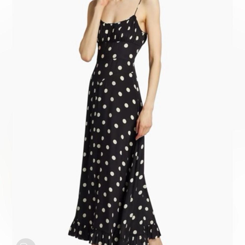DOEN Polka Dot Black and White Midi Dress